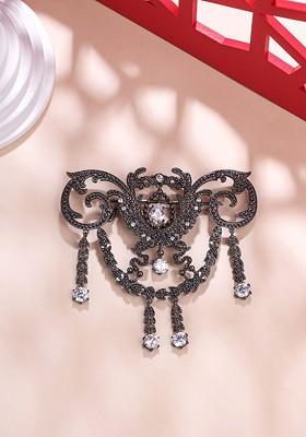 Men Artificial Stones And Beads Pretty Power Brooch