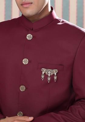 Men Statement Artificial Stones And Beads Studded Symphony Brooch