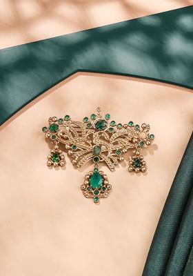 Antique Wonder Artificial Stones And Beads Studded Brooch