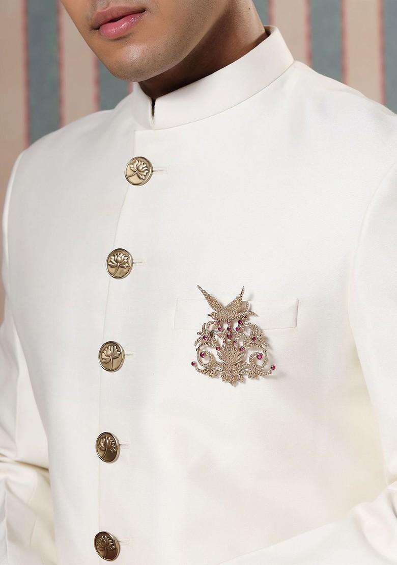 Men Metallic Flora Flight Charm Brooch