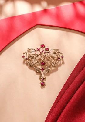 Bespoke Bliss Artificial Stones And Beads Studded Brooch