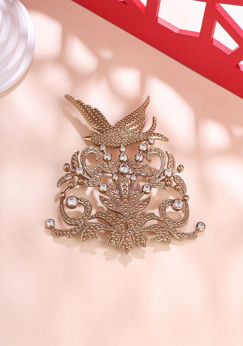 Men Artificial Stones And Beads Brooch