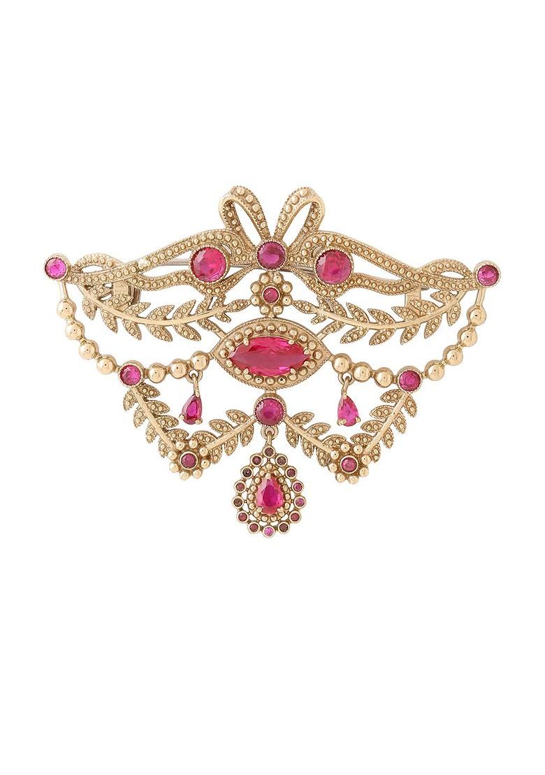 Fleur Muse Artificial Stones And Beads Ethnic Brooch