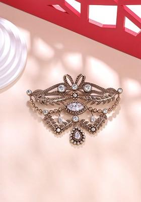 Men Fleur Muse Stone Studded Charm Brooch