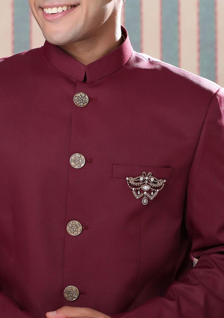 Men Fleur Muse Stone Studded Charm Brooch