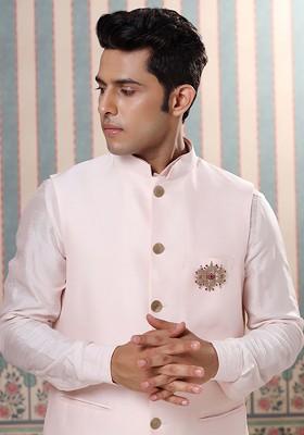 Men Stones Studded Floral Brooch