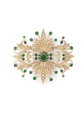 Men Rustic Reflection Stone Studded Charm Brooch