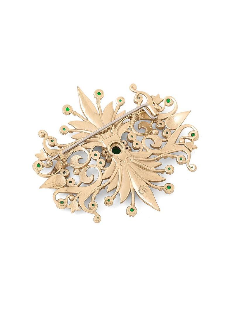 Men Rustic Reflection Stone Studded Charm Brooch