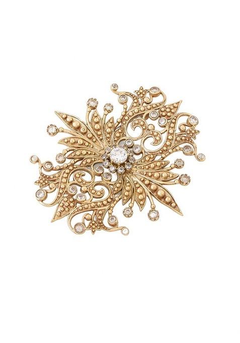 Men Artificial Stones And Beads Brooch