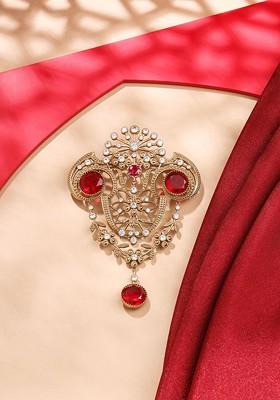 Men Royal Sheen Stone Studded Charm Brooch