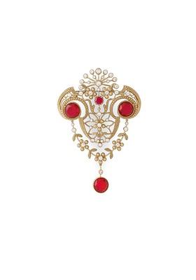 Men Royal Sheen Stone Studded Charm Brooch