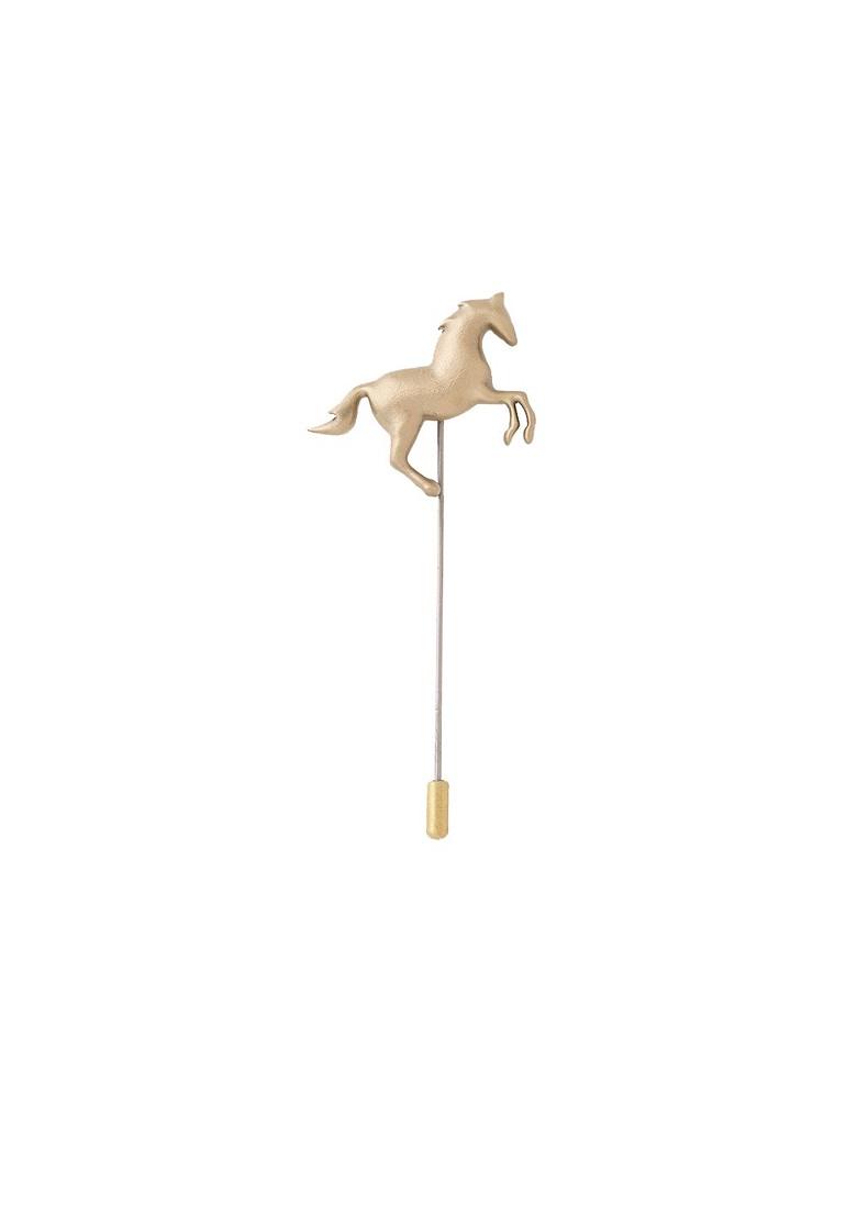 Men Brass Horse Charm Lapel Pin