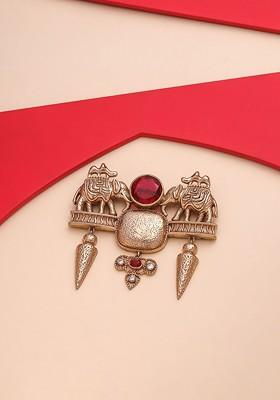 Men Stone Studded Brooch