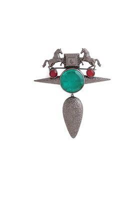Men Stone Studded Brooch