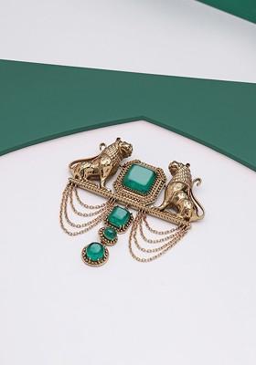 Men Stone Studded Brooch