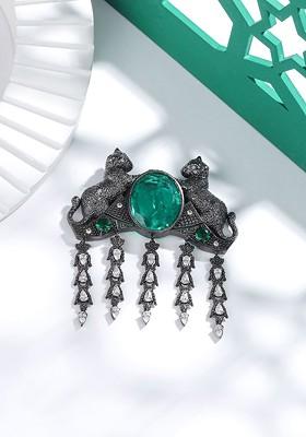Men Stone Studded Brooch