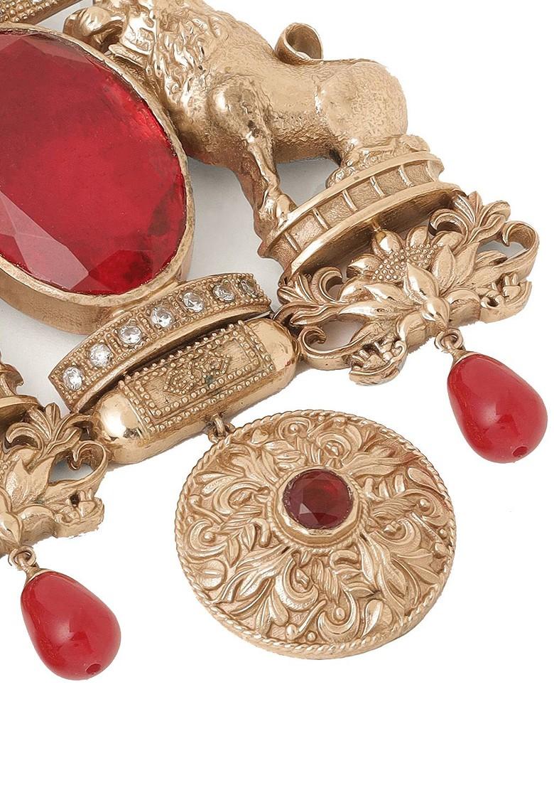 Men Sher E Khaas Brass Stone Studded Brooch