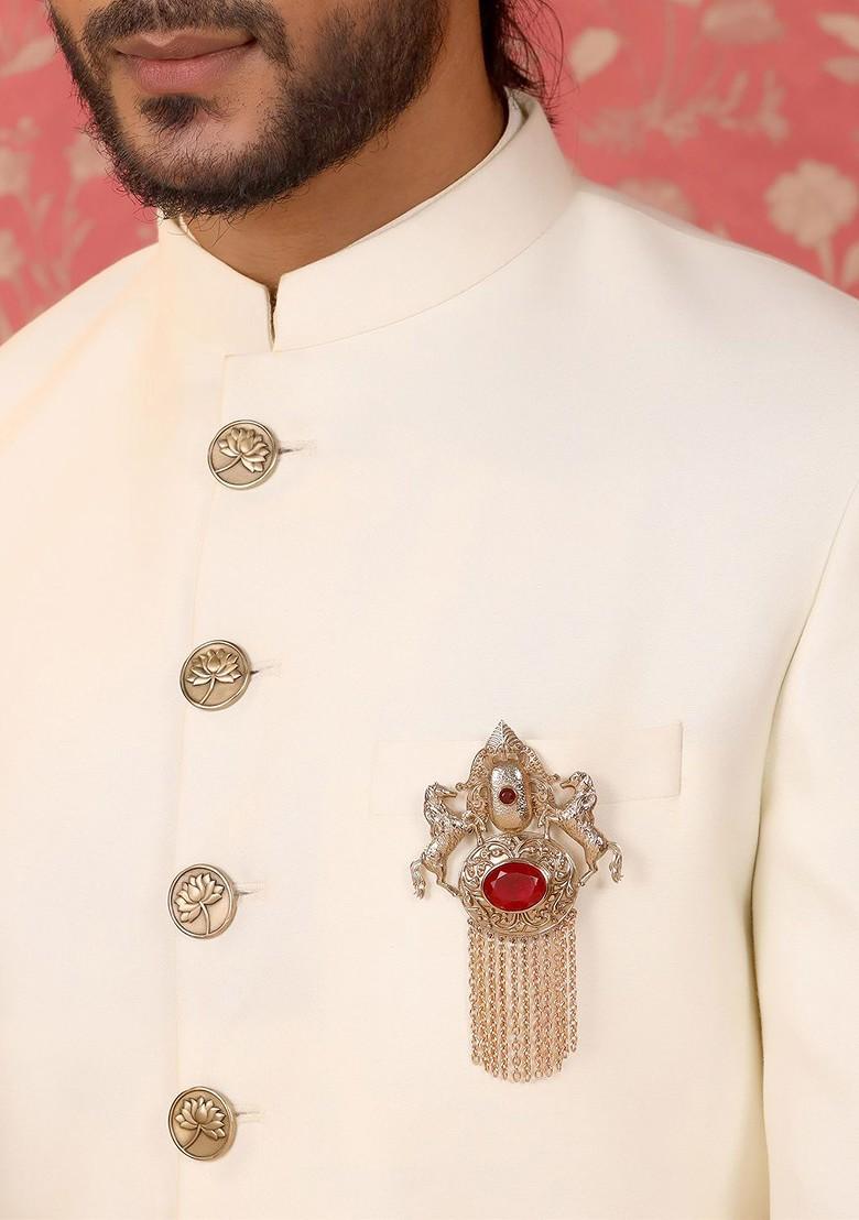 Men Sawaar E Noor Stone Studded Brooch