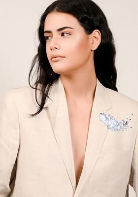 Embellished Floral Sheer Brooch