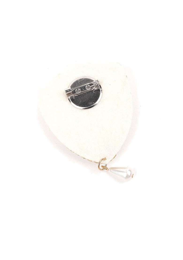 White Fairy Charms Embedded Brooch - Indya