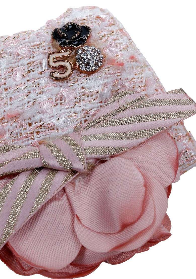 Creamy Baby Pink Bow Brooch - Indya