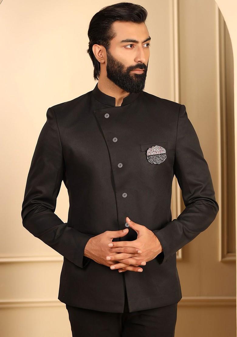 Men Enchanted Circle Stone Studded Textured Brass Brooch