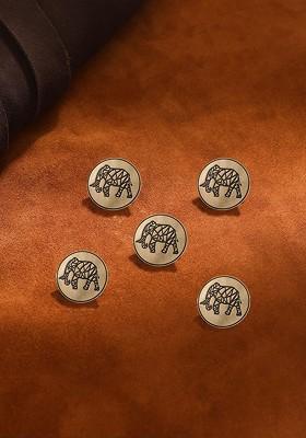 Set Of 5 Mighty Elephant Textured Suit/Sherwani Buttons