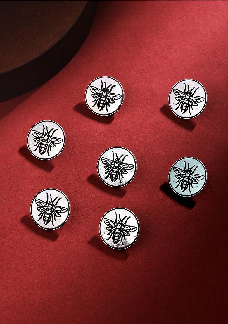 Set Of 5 Circular Textured Buttons