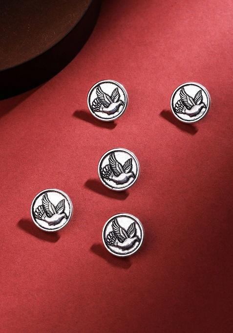 Set Of 5 Circular Textured Buttons