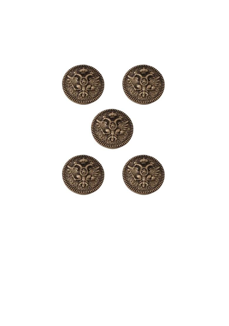 Set Of 5 Circular Daring Deer Textured Buttons