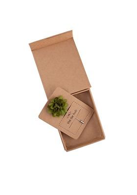 Brass Men Dahlia Flower Lapel Pin