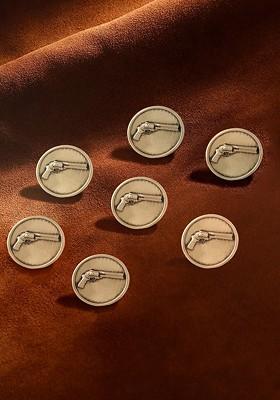 Men Set Of 7 Power Gun Buttons