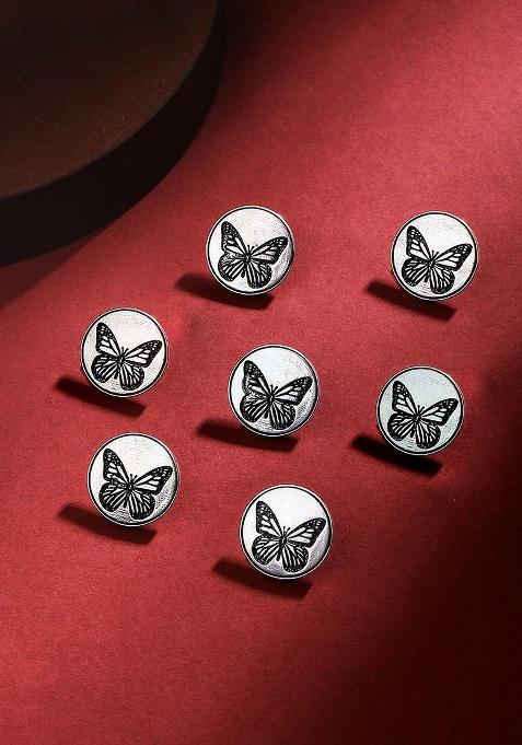 Men Set Of 7 Dainty Butterfly Buttons