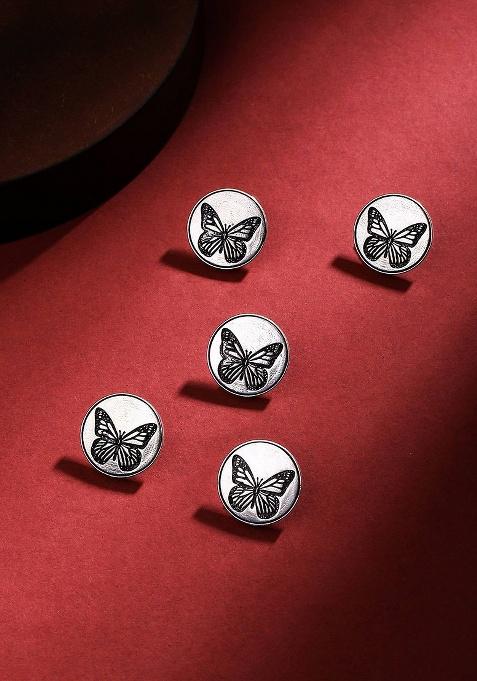Men Set Of 5 Dainty Butterfly Button Set