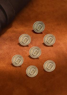 Men Set Of 7 Gold Biscuit Button Set