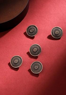 Set Of 5 Circular Charm Buttons