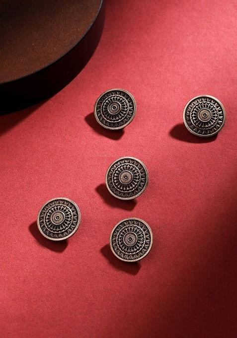 Set Of 5 Circular Charm Buttons