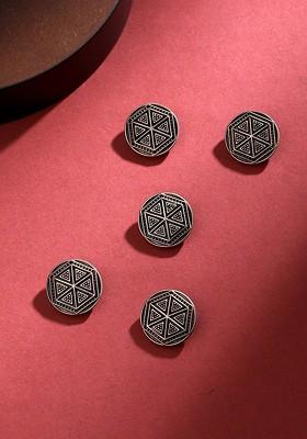 Men Set Of 5 Double Hexagon Buttons