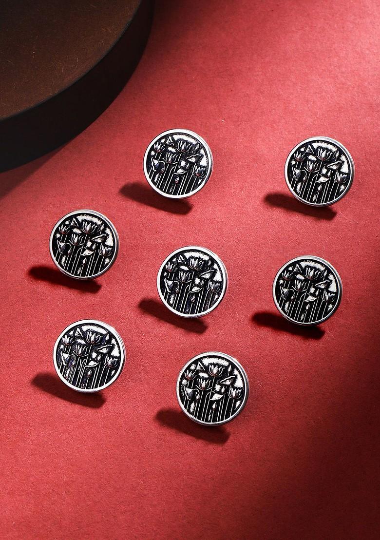 Men Set Of 7 Lotus Garden Buttons