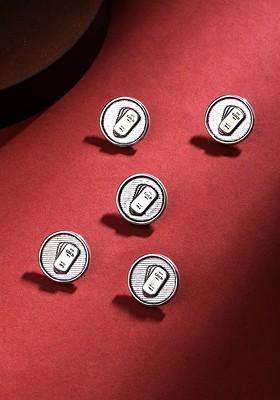 Men Set Of 5 Gold Biscuit Brooch Buttons