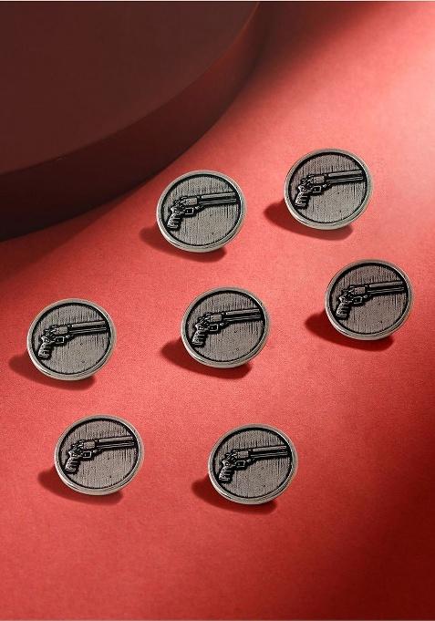 Men Set Of 7 Power Gun Buttons