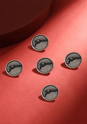 Men Set Of 5 Power Gun Buttons