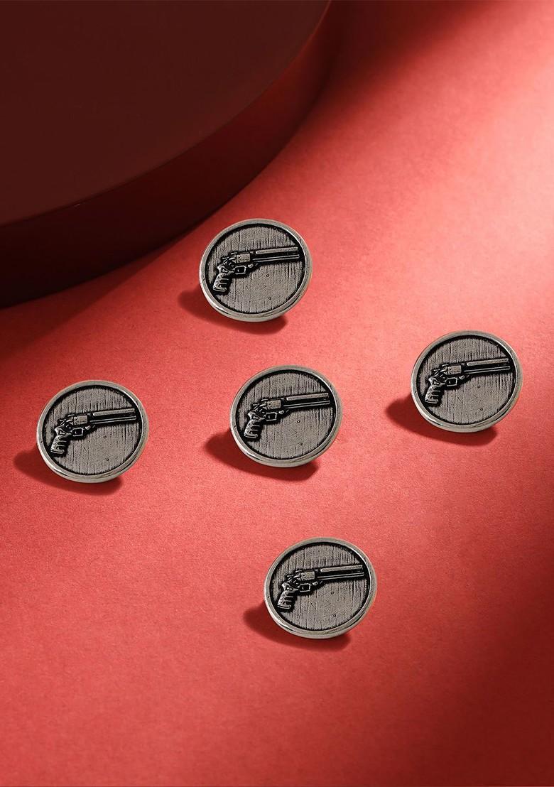 Men Set Of 5 Power Gun Buttons