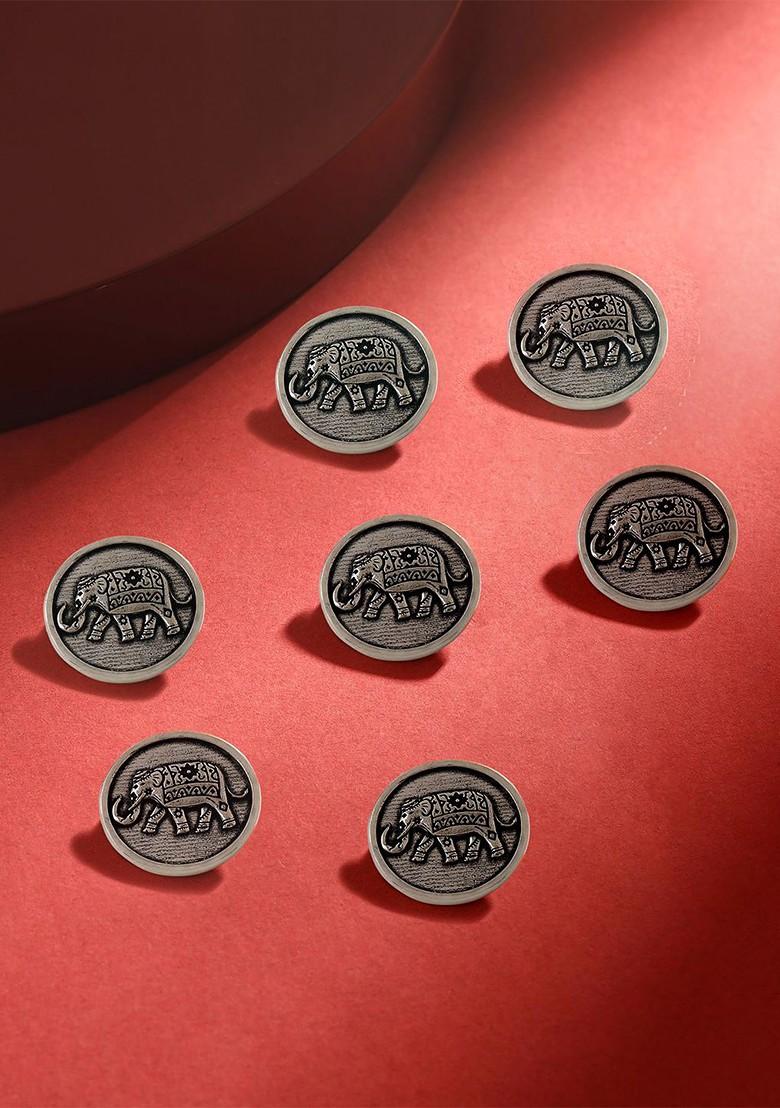 Men Set Of 7 Gold Biscuit Buttons
