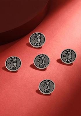 Men Set Of 5 Golfer Buttons