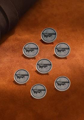 Men Set Of 7 Vintage Plane Buttons