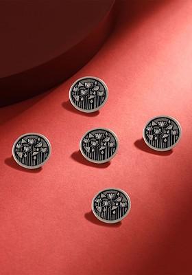 Men Set Of 5 Lotus Garden Brooches