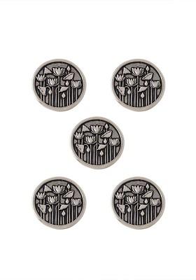 Men Set Of 5 Lotus Garden Brooches