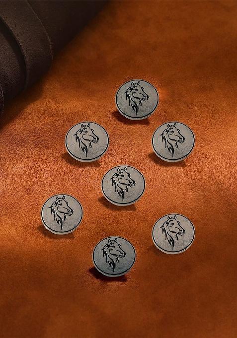 Men Set Of 7 King'S Knight Brooches