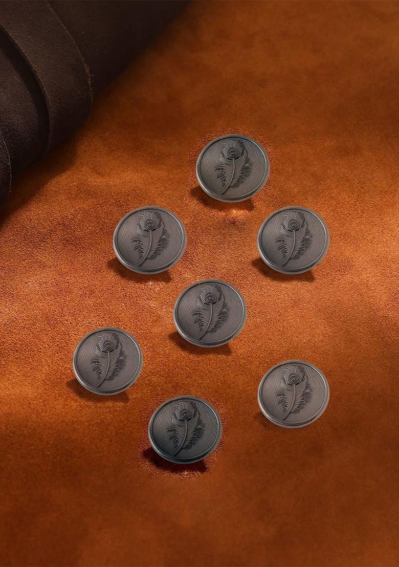 Men Set Of 7 Peacock Grace Brooches